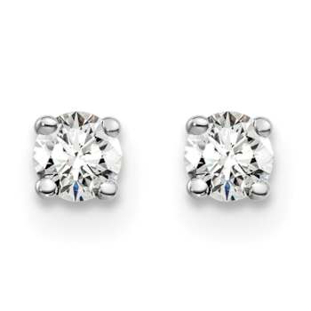 14K White Gold Lab Grown Diamond 1/5ctw Certified VS/SI GH 4 Prong Earrings