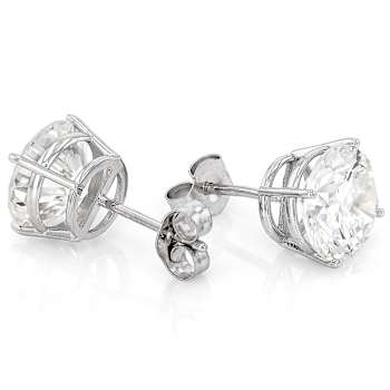 Timeless Lab-Grown Diamond Solitaire Stud Earrings 4ctw In 14K White Gold