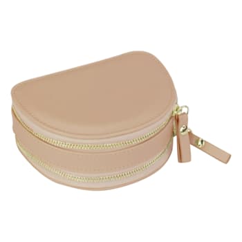 Mele and Co Duo Mini Vegan Leather Travel Jewelry Case Buff