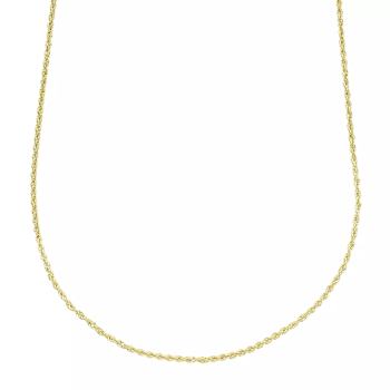 14k Gold 1.5 mm Hollow Rope Chain Necklace - 18"