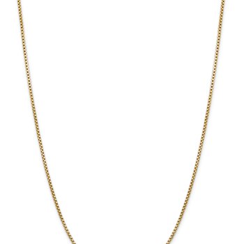 14k Yellow Gold 1.75mm Hollow Round Box Chain 30"