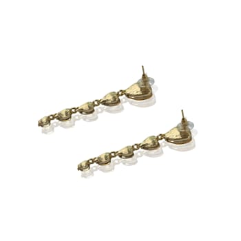 Off Park® Collection, Champagne Graduating Heart Crystal Earring.