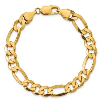 10k Yellow Gold 8.75mm Flat Figaro Link Bracelet