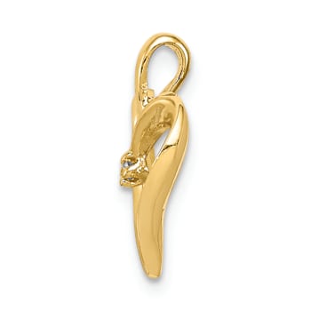 14k Yellow Gold Diamond Heart Pendant