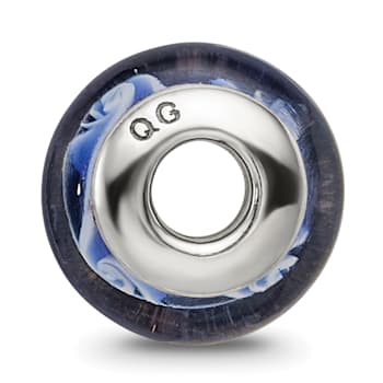 Sterling Silver Blue Hand-blown Glass Bead