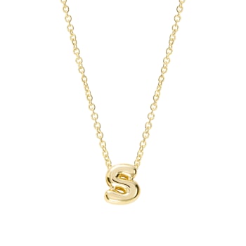 CZ Initial S Tennis Necklace And Pendant Set In 14K Gold Over Brass 4.05ctw