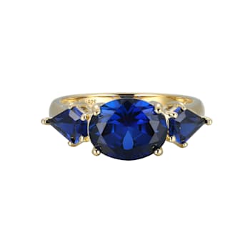 Lab Created Blue Sapphire 18k Yellow Gold Over Sterling Silver September
Birthstone Ring 3.11ctw