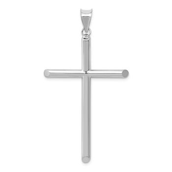 Rhodium Over 14k White Gold Polished Cross Pendant