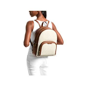 Michael Kors Jaycee Large Backpack in Vanilla Logo