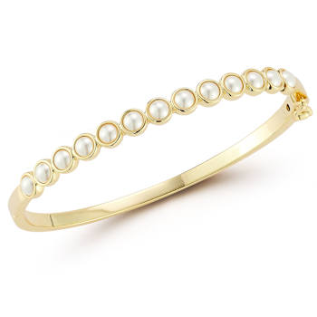 Rachel Zoe Freshwater Pearl Bangle Bracelet in 14K Gold Over Sterling Silver