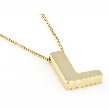 Block Letter L Initial Necklace In 10K Yellow Gold