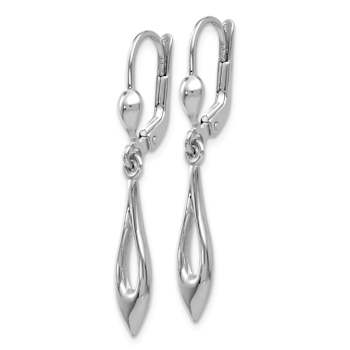 Rhodium Over 14k White Gold Polished Teardrop Dangle Earrings