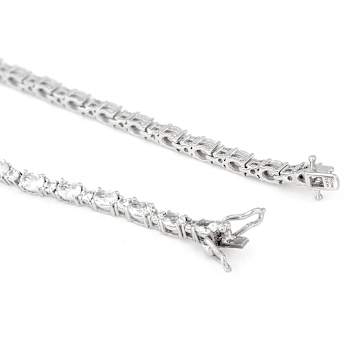 Lab-Created White Sapphire Tennis Bracelet In Sterling Silver 7.01ctw