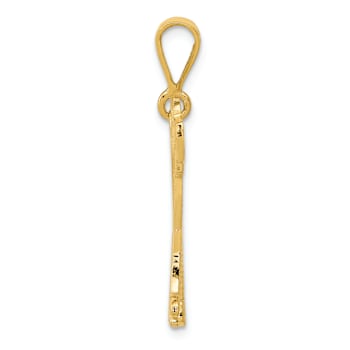 14k Yellow Gold Textured Mastiff Pendant