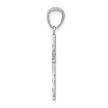 Rhodium Over 14K White Gold Cross Pendant