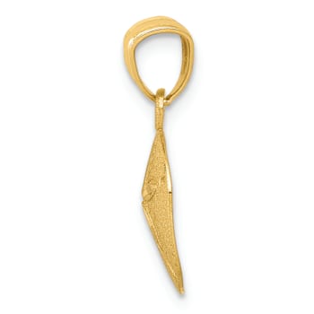 14k Yellow Gold Satin and Diamond-Cut Sand Dollar Pendant