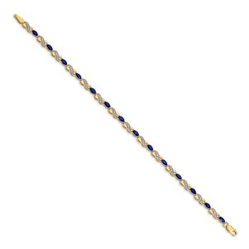 10k Yellow Gold and Rhodium Over 10k Yellow Gold Diamond and Sapphire
Infinity Bracelet