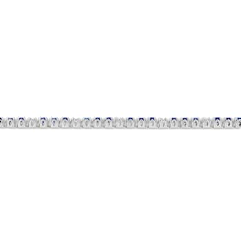 3.09ctw Sapphire and Diamond Bracelet in 14k White Gold