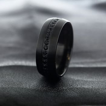 TALON Black Titanium Ring with Black Sapphires 8mm