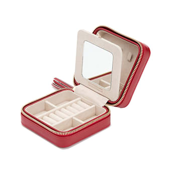 Caroline Zip Jewelry Case Red By Wolf