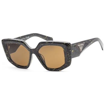 Prada Women's Fashion 52mm Black/Yellow Marble Sunglasses | PR-14ZSF-19D01T