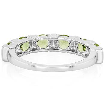 Peridot Six-Stone Band Ring In Sterling Silver 1.50ctw