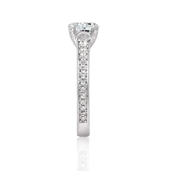 White Cubic Zirconia Platinum Over Sterling Silver Ring 1.70ctw