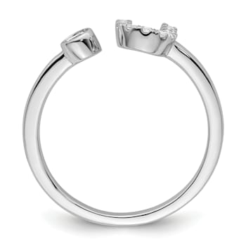Rhodium Over 14K White Gold Lab Grown Diamond VS/SI GH, Initial U
Adjustable Ring