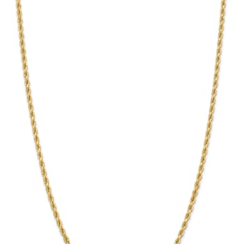 14k Yellow Gold 3.25mm Solid Diamond-Cut Rope 24 Inch Chain