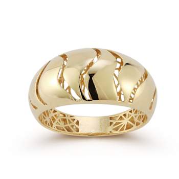 Bellissima Gold 14K Yellow Gold Open Ridged Dome Ring