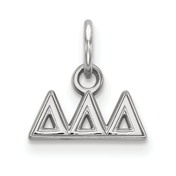 Rhodium Over Sterling Silver LogoArt Delta Delta Delta Extra Small Pendant