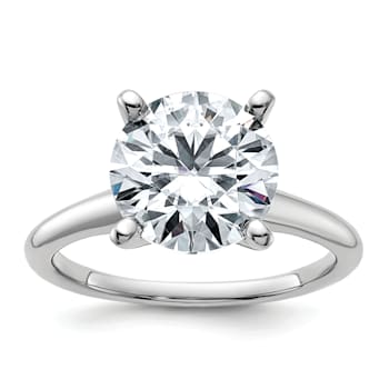 Rhodium Over 14K White Gold 3 5/8 ct. G H I True Light Round Moissanite
Solitaire Ring