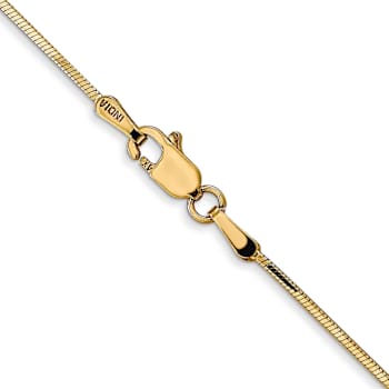 14k Yellow Gold 0.9mm Solid Octagonal Snake 24 Inch Chain