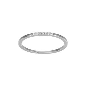 White Cubic Zirconia Rhodium Over Sterling Silver Ring 0.05ctw