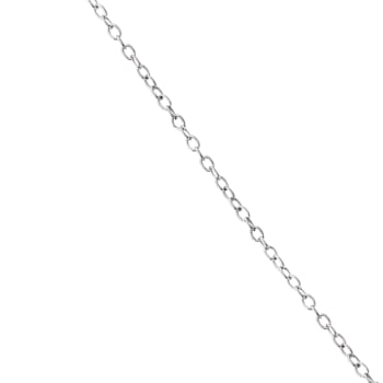 CZ Halo Drop Pendant In Sterling Silver 16 Inch