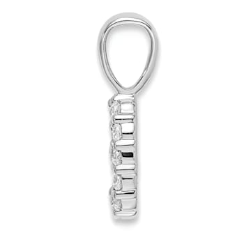 Rhodium Over 14k White Gold Diamond Number 9 Pendant