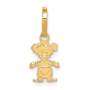 14k Yellow Gold Polished Little Girl Pendant