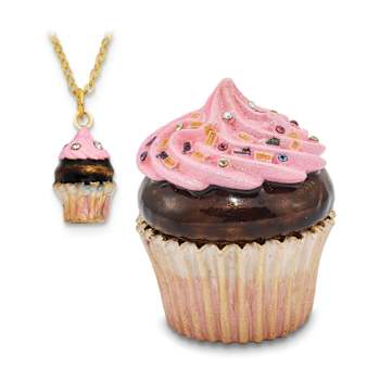 BERRIES 'N CRÈME Chocolate Cupcake Trinket Box