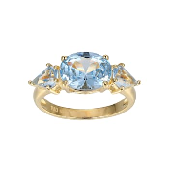Lab Created Blue Spinel 18k Yellow Gold Over Sterling Silver March
Birthstone Ring 2.39ctw