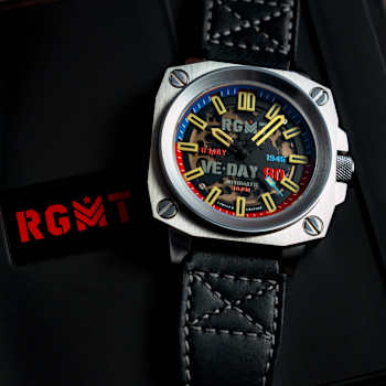 RGMT Altimeter Skeleton Automatic Ve-Day 80th Black Stainless Steel Band
Limiited Edition Watch
