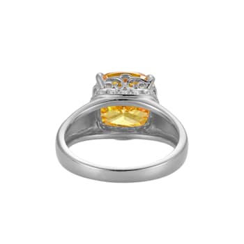 Yellow And White Cubic Zirconia Platinum Over Silver November Birthstone
Ring 7.10ctw