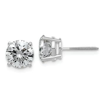 Rhodium Over 14K White Gold 2.50ct. 7.0mm Round G H I True Light
Moissanite Screwback Earrings