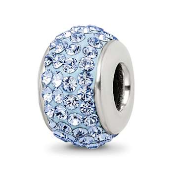 Sterling Silver Reflections Light Blue Full Preciosa Crystal Bead