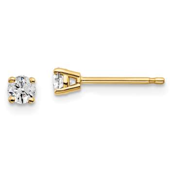 14K Yellow Gold Lab Grown Diamond 1/4ctw Certified VS/SI GH 4 Prong Earrings