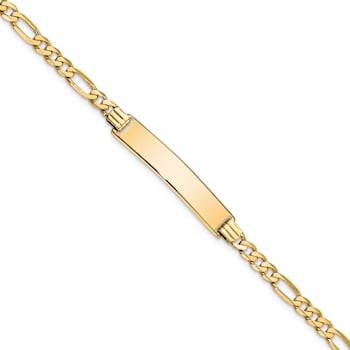 10k Yellow Gold Figaro Link ID Bracelet