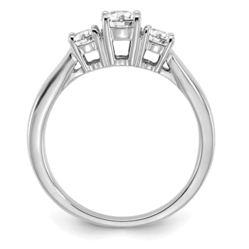 Rhodium Over 14K White Gold Lab Grown Diamond SI1/SI2, G H I, 3-Stone
Engagement Ring