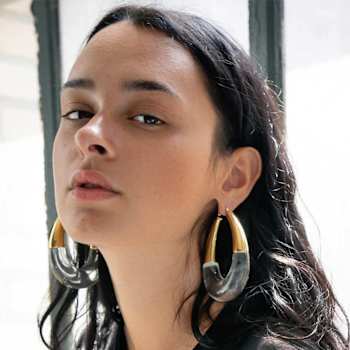 14K Yellow Gold Over Brass Acrylic XL Clear Chunky Bucket Hoop Earrings