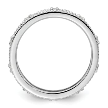 Sterling Silver Stackable Expressions White Topaz Ring 0.19ctw