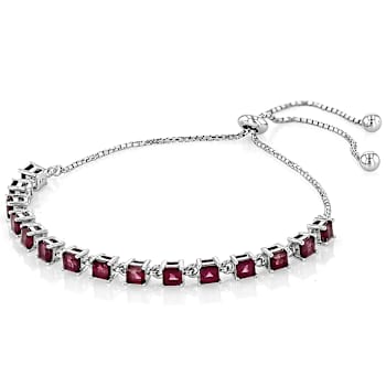 Rhodolite Bolo Bracelet In Sterling Silver 4.20ctw