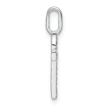 14K White Gold Diamond Lower Case Letter F Initial Pendant